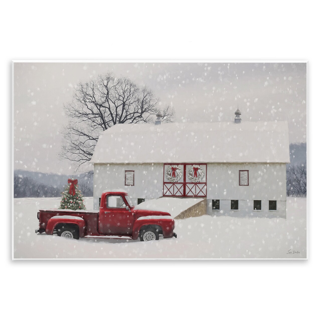Stupell Industries Snowy Farmhouse on Christmas Wall Plaque By Lori Deiter